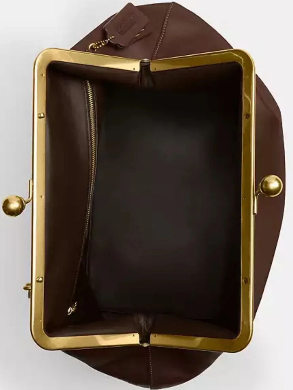 NWT Coach Oversized Kisslock Frame Shoulder Bag in Maple